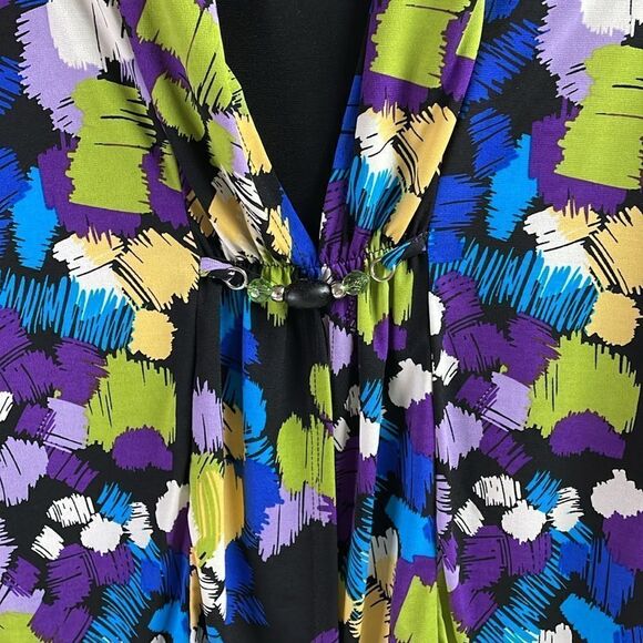 Notations Ladies Dress Top, Size Small, Black Multicolor, Size Small - Picture 3 of 9